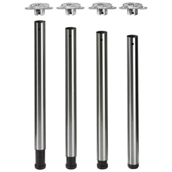   HETTICH 70148 Femi asztalláb 710/60 mm, szett, nemesacél imitáció