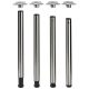 HETTICH 70148 Femi asztalláb 710/60 mm, szett, nemesacél imitáció
