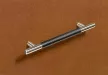 HETTICH 9070142 fogantyú Bytantia 188/128 mm fekete bőr/nemesacél imitáció