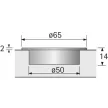HETTICH 9070138 Gomb Aboa d50 csiszolt nemesacél