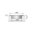 HETTICH 9070138 Gomb Aboa d50 csiszolt nemesacél