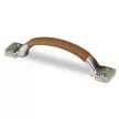 HETTICH 9071717 fogantyú Edessa 145/96 mm barna bőr matt nikkel