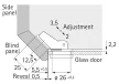 HETTICH 69600 Perfekt 5204 slide-on vložený 45° na vrtané sklo
