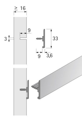 HETTICH 9012148 ORG@Wall univerzális profil 2900 mm
