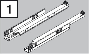 BLUM 560H3500C Tandem teljeskihuzású fióksín Tip-on 350mm