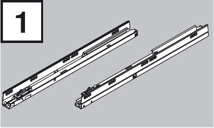 BLUM 578.3501B01 fióksín Tandembox 350mm 30kg J+B