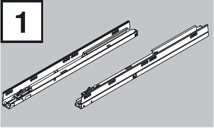 BLUM 576.5501B fióksín Tandembox 550mm 65kg J+B