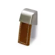 HETTICH 9113451 gomb Agna 20x50x25 mm barna bőr/nemesacél imitáció
