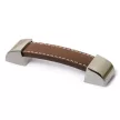 HETTICH 9113453 fogantyú Agliano 110/96 mm barna bőr nemesacél imitáció