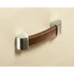 HETTICH 9113453 fogantyú Agliano 110/96 mm barna bőr nemesacél imitáció