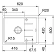 FRANKE Mosogató BFG 611-62 620 x 500 homok melir