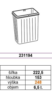 GOLLINUCCI pót kosár Sistema 900-hoz, 6,5 l