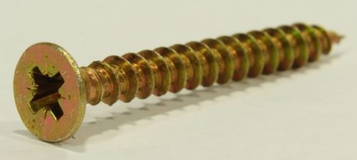 PZ Csavar  5x70 süllyesztett fej cink sárga teljes csavarmenet PZ2