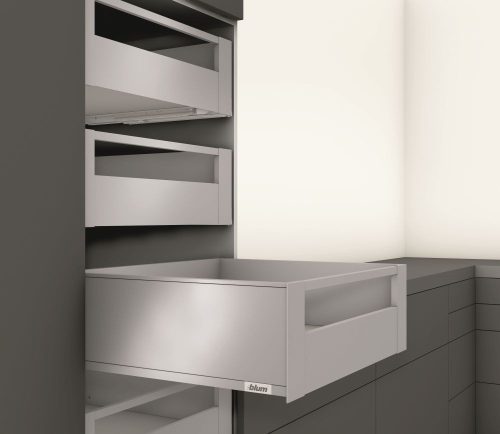 K-BLUM Legrabox C Pure 270 mm/40 kg, Tip-on, szürke OG-M, belső, reling