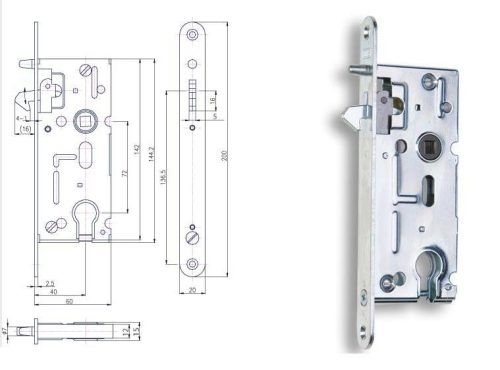 HOBES K 106A zár a tolóajtóba 72/60 PZ