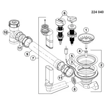   BLANCO 224040 Tartozék excenteres lefolyó vezérlés Metra 45S és Compact