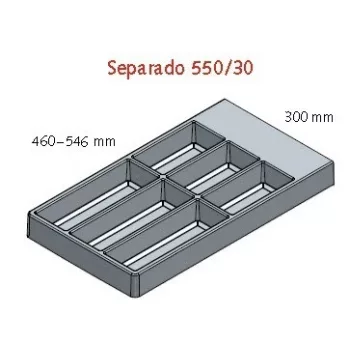 Evőeszköztartó Separado 546x300x2,8 mm ezüst