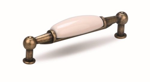 TULIP Fogantyú-Sara 96 antik réz/fehér porcelán + csavarok