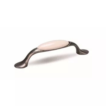   TULIP Fogantyú-Gipa 96 nikkel patina/fehér porcelán + csavarok