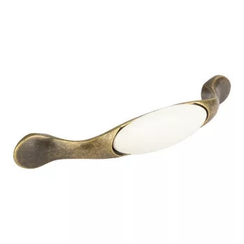  TULIP Fogantyú-Gipa 96 antik réz/fehér porcelán + csavarok