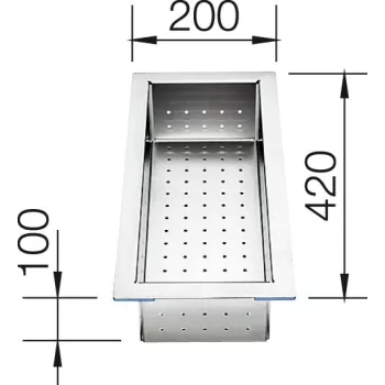 BLANCO 219649 Tartozék tál nemesacél 420x200 Zerox-hoz