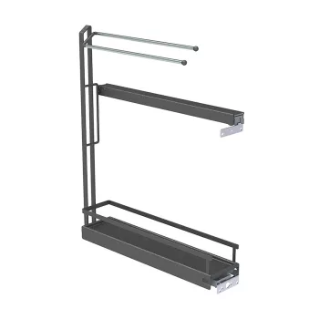   KES 233465 dupla kosaras 150mm-es kihúzható törülközőtartó antracit színben