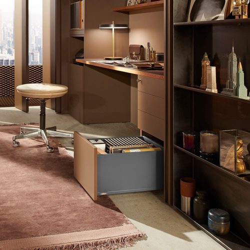 K-BLUM Legrabox F 600 mm/70 kg, Blumotion/TOB, sötétszürke OG-M, csavar