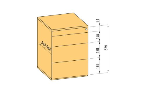 K-BBP konténer TipAer komp.540mm típ.4/vál. 11 (műa.fiók,részl.kih.,fo.né.)
