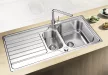 BLANCO 523375 Mosogató Dinas 6S szálcsiszolt nemesacél excen.nélk.nemesacél