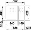 BLANCO 523568 Mosogató Subline 340/160-f antracit Silgranit InFino kézikönyv