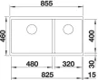 BLANCO 523588 Mosogató Subline 480/320-U fehér InFino kézikönyv SilgranitPuraDur