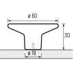 HETTICH gomb 9266141 Tardiano 60 imitáció nemesacél