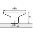HETTICH gomb 9266141 Tardiano 60 imitáció nemesacél