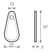 HETTICH knop 9113648 Galati 27/57 světle hnědá kůže