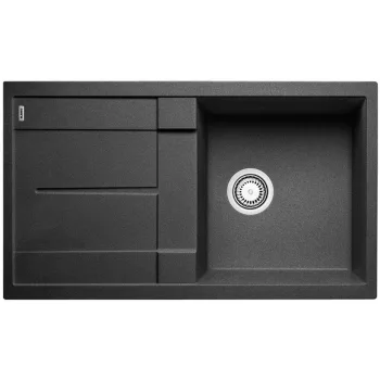   BLANCO 525919 Mosogató Metra 5 S fekete, Silgranite PuraDur excenter nélkül