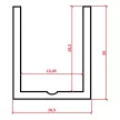 WC Al elox profil U 13 mm, hossz 2 m