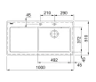 FRANKE Dřez MTK 611-100/2 1000 x 510 Glacier odkap vpravo