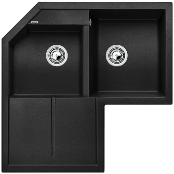   BLANCO 525938 mosogató METRA 9 E fekete SILGRANIT® PuraDur® excenter nélkül