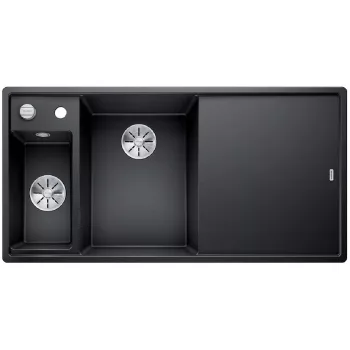   BLANCO 525849 mosogató AXIA III 6 S fekete SILGRANIT® PuraDur® InFino excenterre