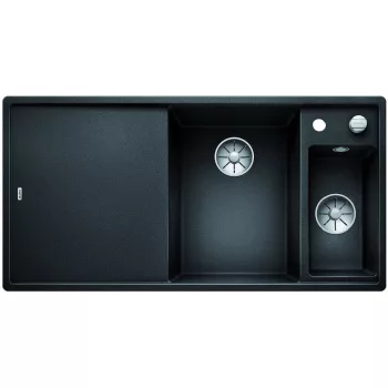   BLANCO 525851 mosogató AXIA III 6 S fekete SILGRANIT®PuraDur® InFino excenterrel