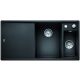 BLANCO 525850 mosogató AXIA III 6 S fekete SILGRANIT®PuraDur® InFino excenterrel