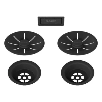   BLANCO 239979 tartozékok Lefolyókészlet túlfolyóval dupla mosogatóhoz, fekete