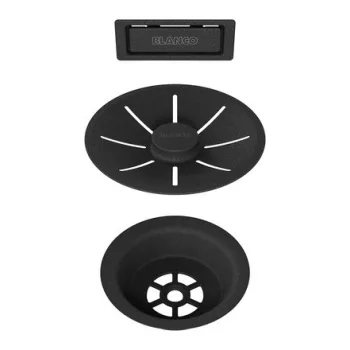   BLANCO 239975 tartozékok Lefolyókészlet túlfolyóval egy mosogatóhoz, fekete