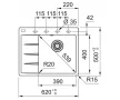 FRANKE Dřez CNG 611-62 TL/2 620 x 500 matná černá odkap vpravo