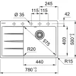 FRANKE Dřez CNG 611-78 TL/7 780 x 500 š.kámen odkap vlevo