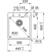 FRANKE Dřez MRG 610-39 FTL 440 x 500mm bílá led