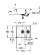 GROHE 31648AP0 Mosogató K500 60-C 555 x 460mm gránit fekete