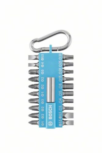 BOSCH 2607002822 Karabineres csavarhúzóhegy készlet (világoskék), 21 db