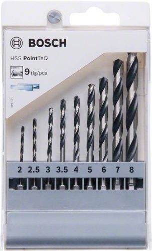BOSCH 2607002826 9dílná sada spirálových vrtáků HSS PointTeQ Hex 2–8 mm