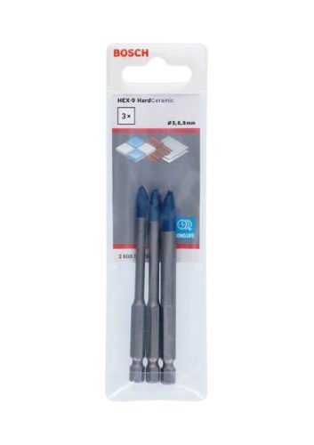 BOSCH 2608900595 3dílná sada vrtáků do dlažby HEX-9 HardCeramic 5/6/8 mm
